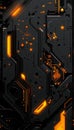 Futuristic Technology Abstract Circuit Board with Illuminated Paths and Intricate Design Elements