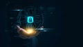 Futuristic technology and AI Artificial Intelligence analyze data for digital security in a global network, protecting information
