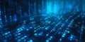 Futuristic technology background of binary code flowing in digital space. Concept of big data, cybersecurity programming and Royalty Free Stock Photo