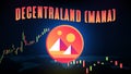 futuristic technology background of Decentraland MANA Price graph Chart coin digital cryptocurrency Royalty Free Stock Photo