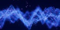 Futuristic technology binary digital wave with cloud data points. Cyberspace AI data flow concept. Abstract digital wave Royalty Free Stock Photo