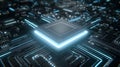 Futuristic technology circuit board processor ai chip computer motherboard system engineering science Royalty Free Stock Photo