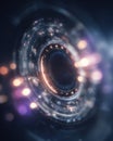 Futuristic technology concept with glowing circular interface for sci-fi design,Gift of Sight Month Royalty Free Stock Photo