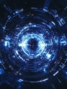 Digital Vortex Tunnel Futuristic technology data flow energy abstract Symbolizing innovation speed connection progress