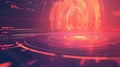 Futuristic technology data visualization rotating portal background Royalty Free Stock Photo