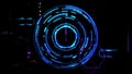 futuristic technology digital holographic element laser glow effect arrow