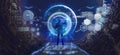Futuristic technology, engineer using digital transformation with networking technology to manage control, improve quality, techn