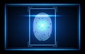 futuristic technology fingerprint, Finger Scan biometrics identification access