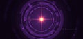 Futuristic technology hi tech purple gear element on dark purple background Royalty Free Stock Photo