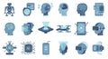 Futuristic Technology Icons: AI, Robotics, and Virtual Reality Set Royalty Free Stock Photo