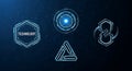 Futuristic technology icons in a dark space Royalty Free Stock Photo