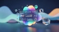 Futuristic technology interface blending earth and space elements in digital visualization Royalty Free Stock Photo