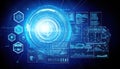 Futuristic Technology Interface with Blue Glow Royalty Free Stock Photo