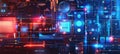Futuristic Technology Interface with Circuitry and Digital Patterns for Innovation and Tech Projects Royalty Free Stock Photo