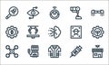 futuristic technology line icons. linear set. quality vector line set such as solar house, smart clothing, drone, bioengineering,