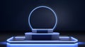 Futuristic Technology Podium Display: Sleek and Modern Presentation Platform. Royalty Free Stock Photo