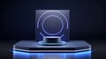 Futuristic Technology Podium Display: Sleek and Modern Presentation Platform. Royalty Free Stock Photo