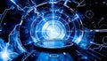 Futuristic technology portal, digital gateway, Stock Photo, Generative AI