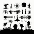 Futuristic Technology Silhouettes Collection Royalty Free Stock Photo