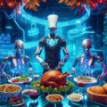 Futuristic Delights: Cyberpunk-Inspired Thanksgiving by Generative AI