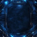 Futuristic theme background on square template with copy space for text in blue color tones Royalty Free Stock Photo