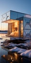 Futuristic Tiny Home Cube With Reflective Metal Panels