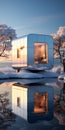 Futuristic Tiny Home Cube With Reflective Metal Panels