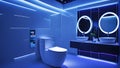 futuristic toilet design, rounded shapes and glossy surface. AI generated Royalty Free Stock Photo