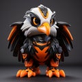 Futuristic Toy Eagle With Orange Eyes And Black Legs