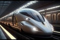 futuristic train design with sleek aerodynamic shape