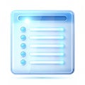 Transparent glowing dropdown list with floating items