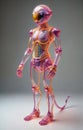 Futuristic Transparent Robot with Intricate Circuitry Design