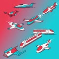 Futuristic transportation illustration featuring various advanced vehicles. Includes Royalty Free Stock Photo