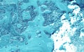 Futuristic trend background. Turquoise watercolor ink in water with oil Royalty Free Stock Photo