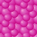 Futuristic trendy pattern with plastic pink bubbles