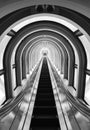 Futuristic tunnel and escalator Royalty Free Stock Photo