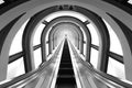 Futuristic tunnel and escalator Royalty Free Stock Photo