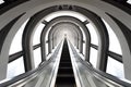 Futuristic tunnel and escalator Royalty Free Stock Photo