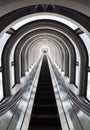 Futuristic tunnel and escalator Royalty Free Stock Photo