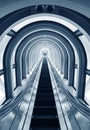 Futuristic tunnel and escalator Royalty Free Stock Photo