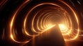futuristic tunnel or wormhole, abstract cyber portal or vortex illustration, generative AI