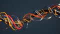 Futuristic twisted cables 3D rendering