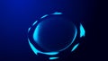 Futuristic twisted sphere made of lines and dots. Technological background. Data transmission network. 3D rendering