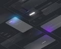 Futuristic UI Elements and Digital Interface Design with Neon Glows technology Royalty Free Stock Photo