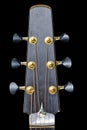 Futuristic and unique guitar headstock and tuners - Brazilian rosewood and pearl Royalty Free Stock Photo