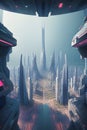 Futuristic urban landscapes and panoramas generated by ai