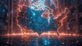 Futuristic Usa Map with Glowing Connections and Data Visualization Effect Royalty Free Stock Photo
