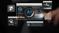 Futuristic User Interface with AI Data Visualization and Analytics on Multiple Screens Featuring Graphs, Stats, and Royalty Free Stock Photo