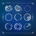 Futuristic user interface circle elements set Royalty Free Stock Photo