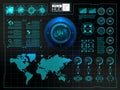 Futuristic user interface. HUD UI. Abstract virtual graphic touch user interface. HUD background outer space. Royalty Free Stock Photo